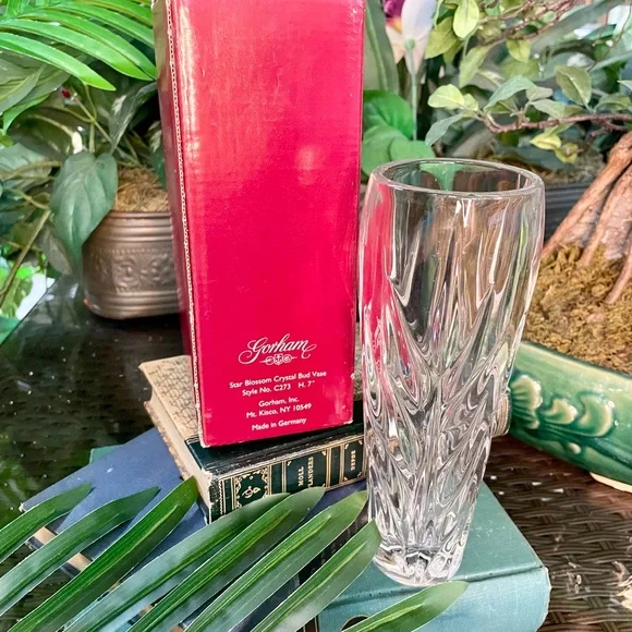 Vintage Gorham Lead Crystal Flower Bud VASE Star Blossom 7" Tall Made in Germany - Picture 4 of 9